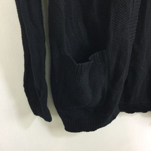 Theory Womens Cotton Cashmere Open Front Ribbed Knit Cardigan Sweater Black S/P - Picture 3 of 9